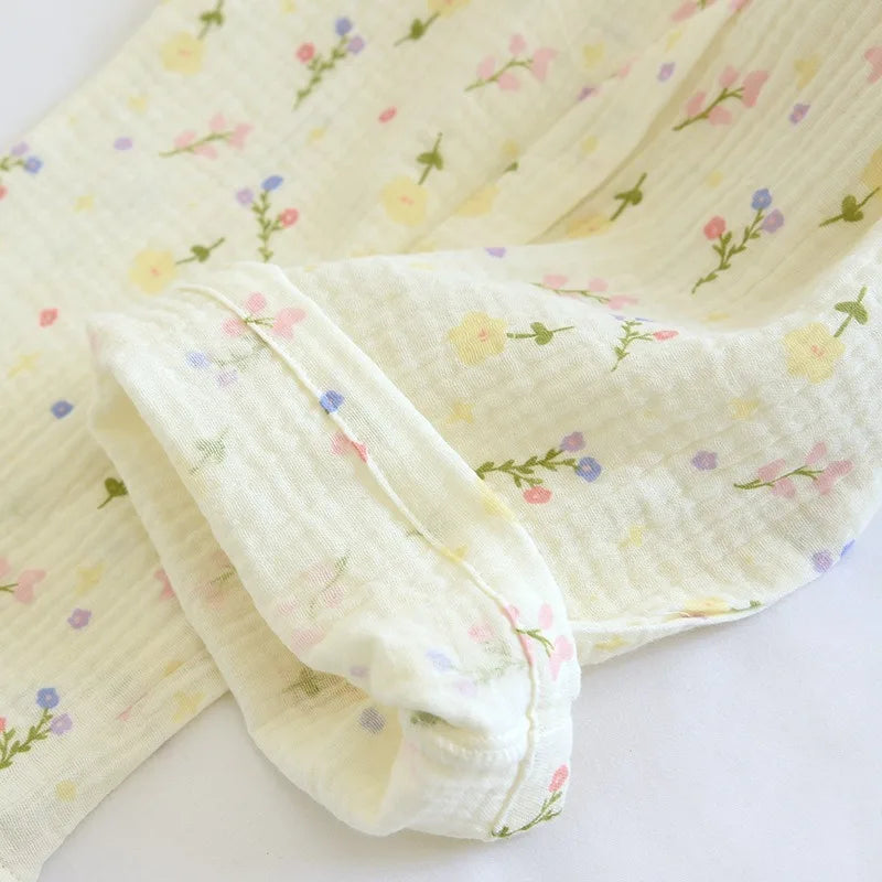 Pantalon Pyjama Femme Coton – Taille Élastique, Imprimé Floral