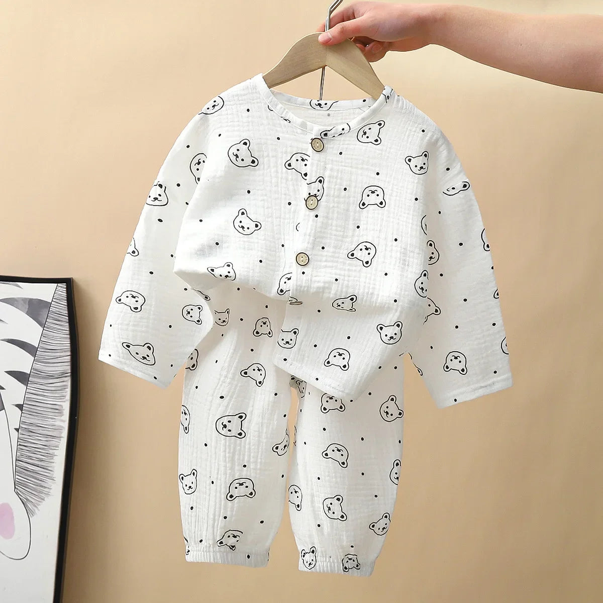 Pyjama Enfant Coton Confortable – Haut & Pantalon Motif Cartoon