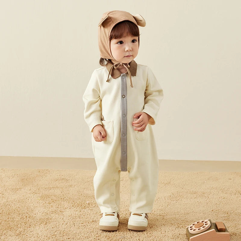 Pyjama Bébé Coton – Combinaison à Boutons Unie