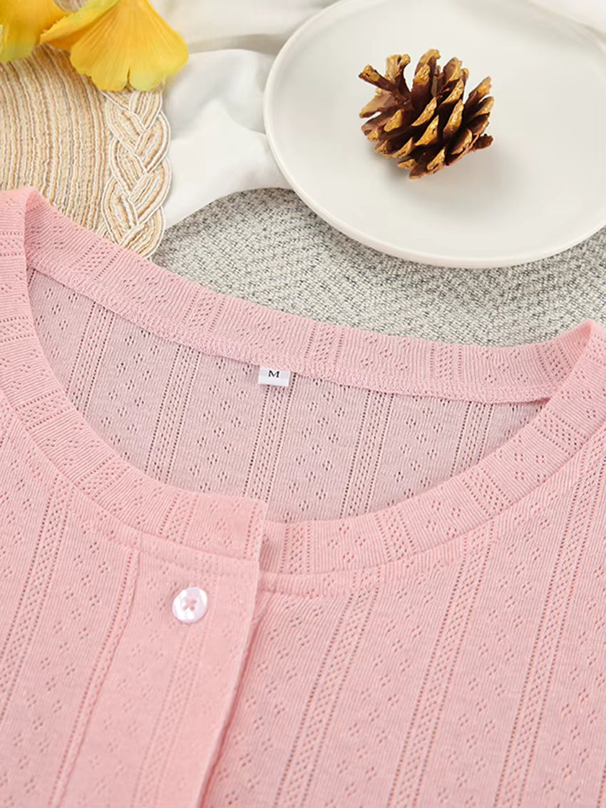 Ensemble Pyjama Femme 3 Pièces – Cardigan, Débardeur & Short en Maille Élastique Summer