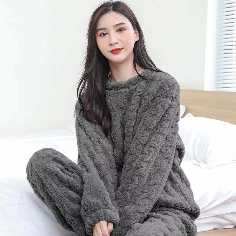 Pyjama Femme Hiver en Coton – One Size chaud et confortable