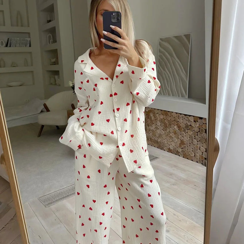 Pyjama Coton Imprimé Femme