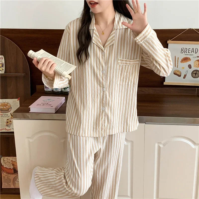 Ensemble Pyjama Femme Cloud Cotton – Haut Manches Longues Léger & Coupe Ample