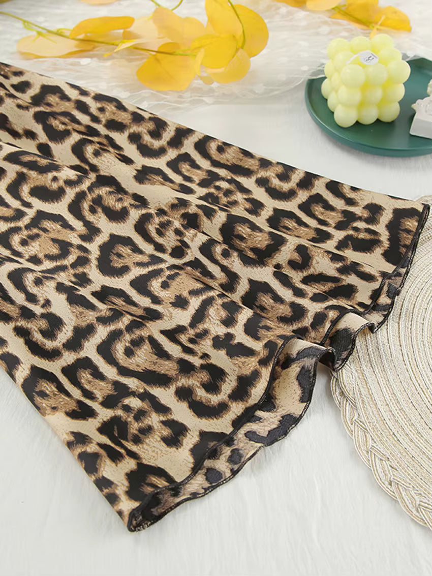 Pyjama Femme Léopard – Ensemble 2 Pièces Top Épaules Dénudées & Short