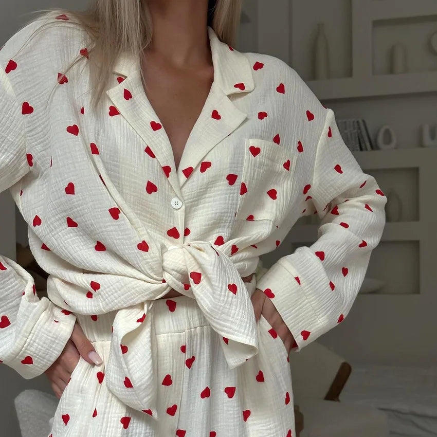 Pyjama Coton Imprimé Femme