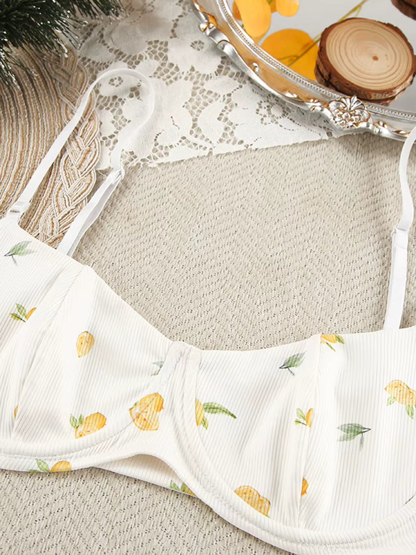 Pyjama Femme 3 Pièces Blanc – Brassière, Short & Gilet Stretch Imprimé