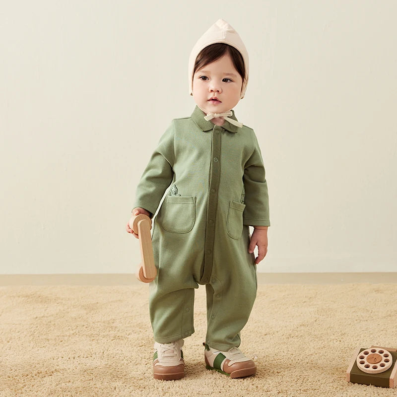 Pyjama Bébé Coton – Combinaison à Boutons Unie