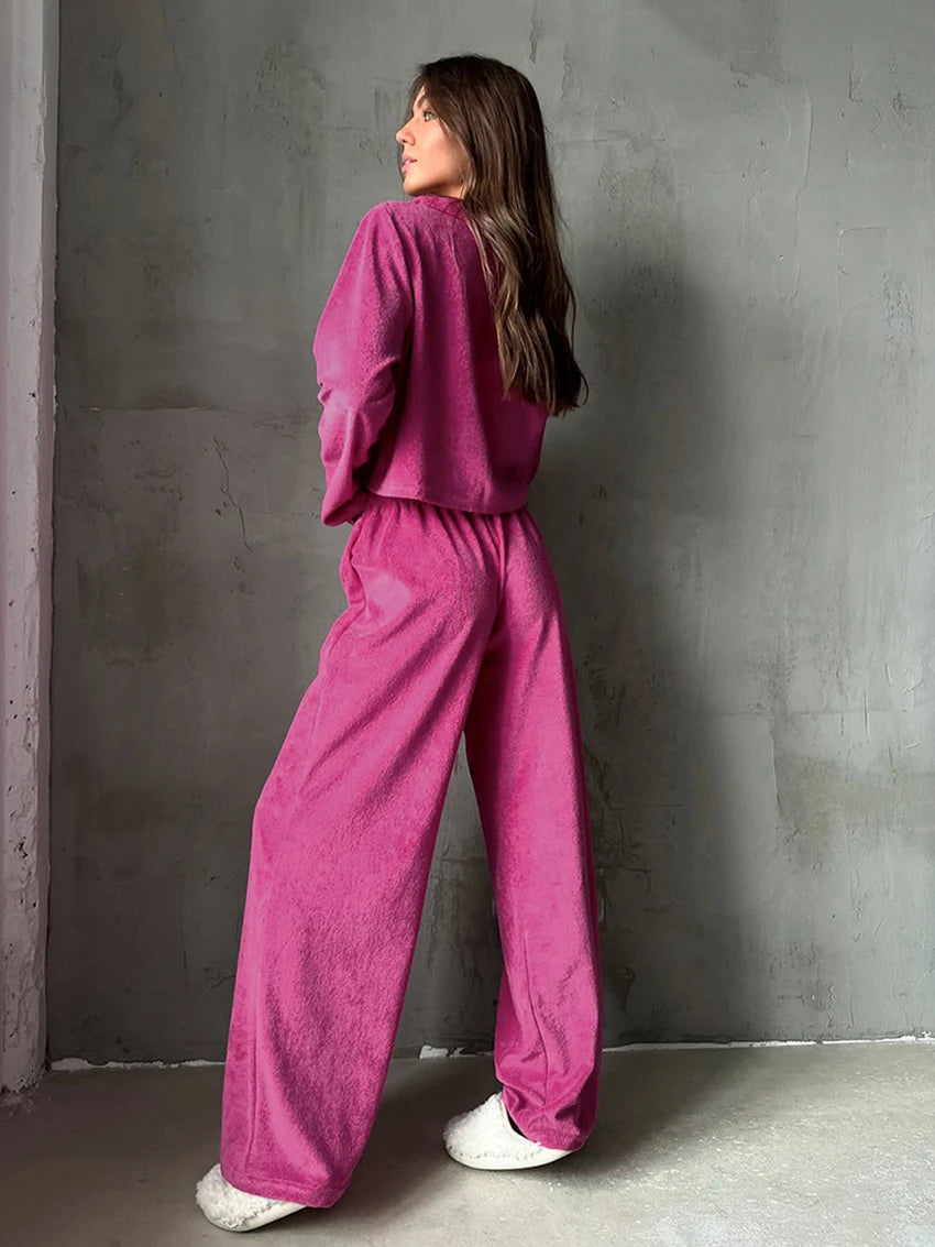 Ensemble Pyjama Femme – Chemise Boutonnée & Pantalon Fluide