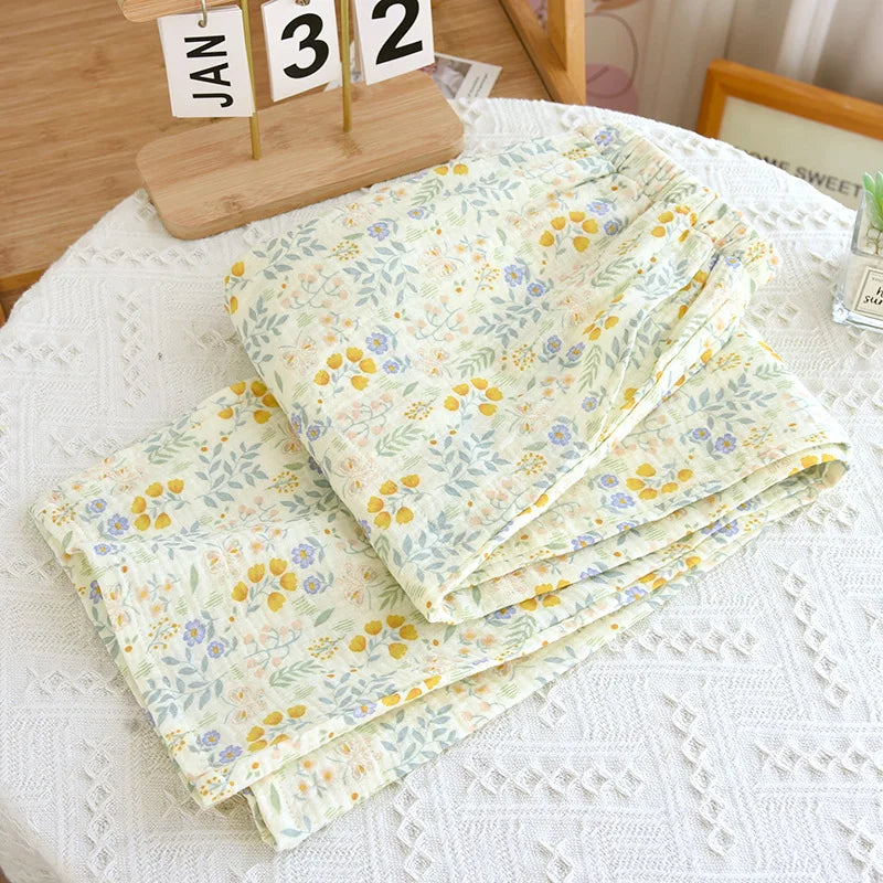 Pantalon Pyjama Femme Floral Coton  – Taille Élastique Confort