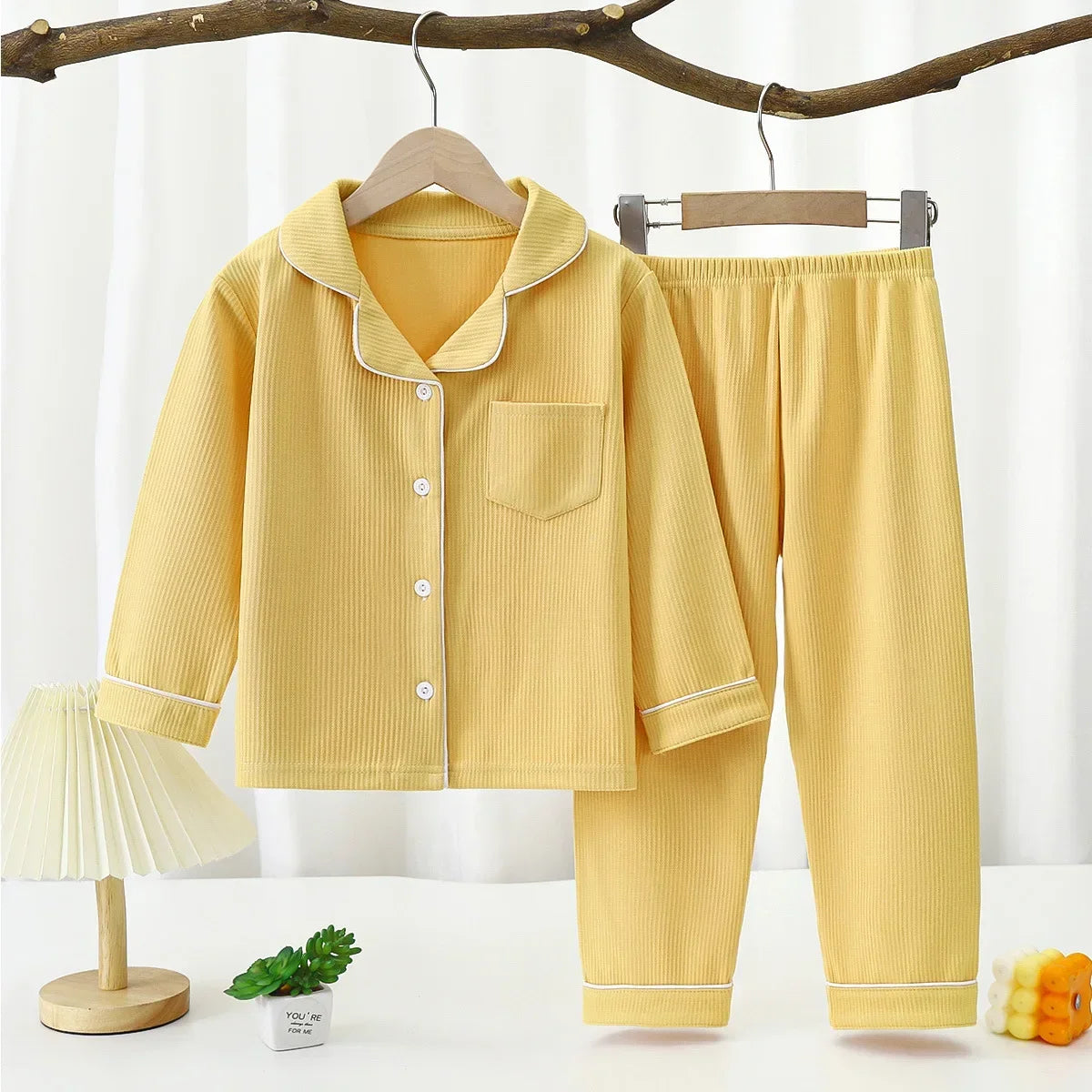Pyjama Enfant Coton Extensible – Ensemble 2 Pièces Unisexe Toutes Saisons