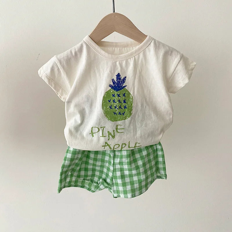 Pyjama Enfant Coton Respirant – Ensemble Fruits 2 Pièces Toutes Saisons