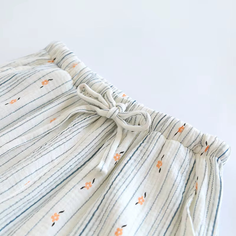 Pantalon Pyjama Femme Floral Coton  – Taille Élastique Confort