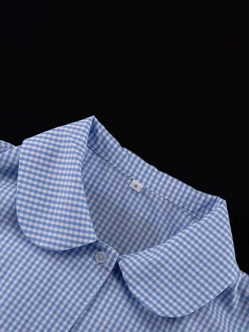 Pyjama Femme Coton Rayé Bleu – Ensemble 2 Pièces à Volants