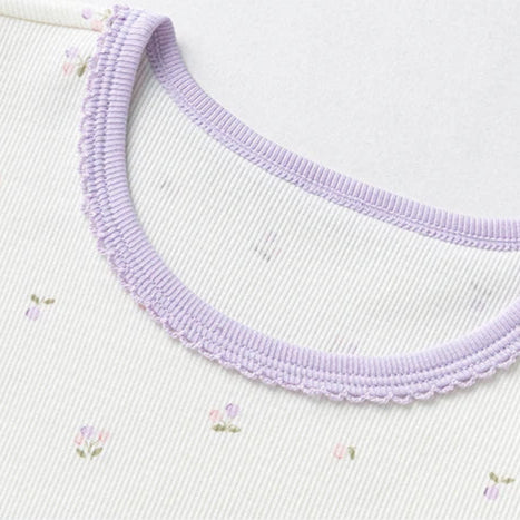 Pyjama Enfant Fille – Ensemble Coton Extensible Col Rond