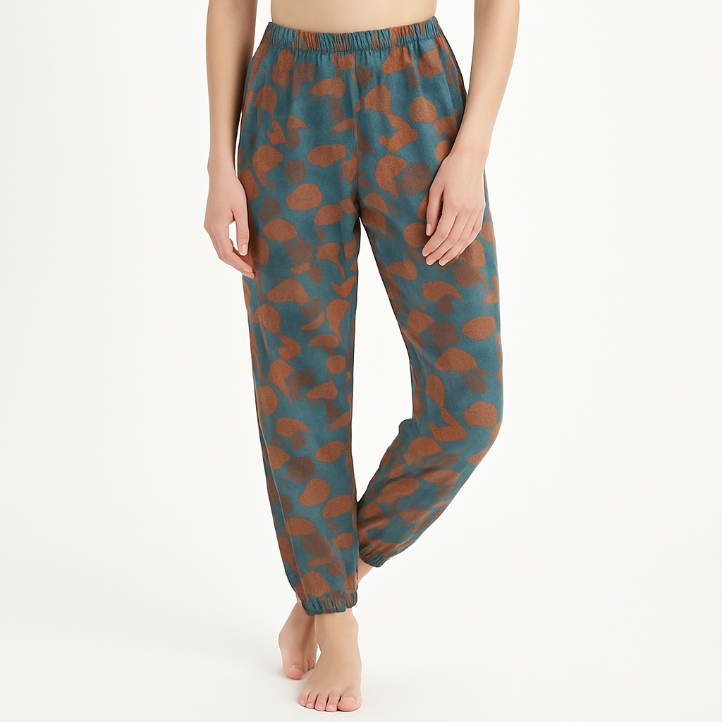Pyjama Femme Coton Floral – Pantalon Long Taille Élastique